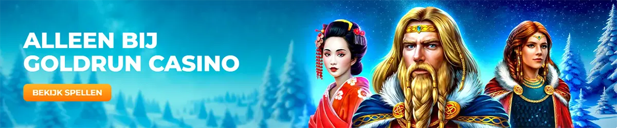 Goldrun Casino exclusive games banner with fantasy characters and